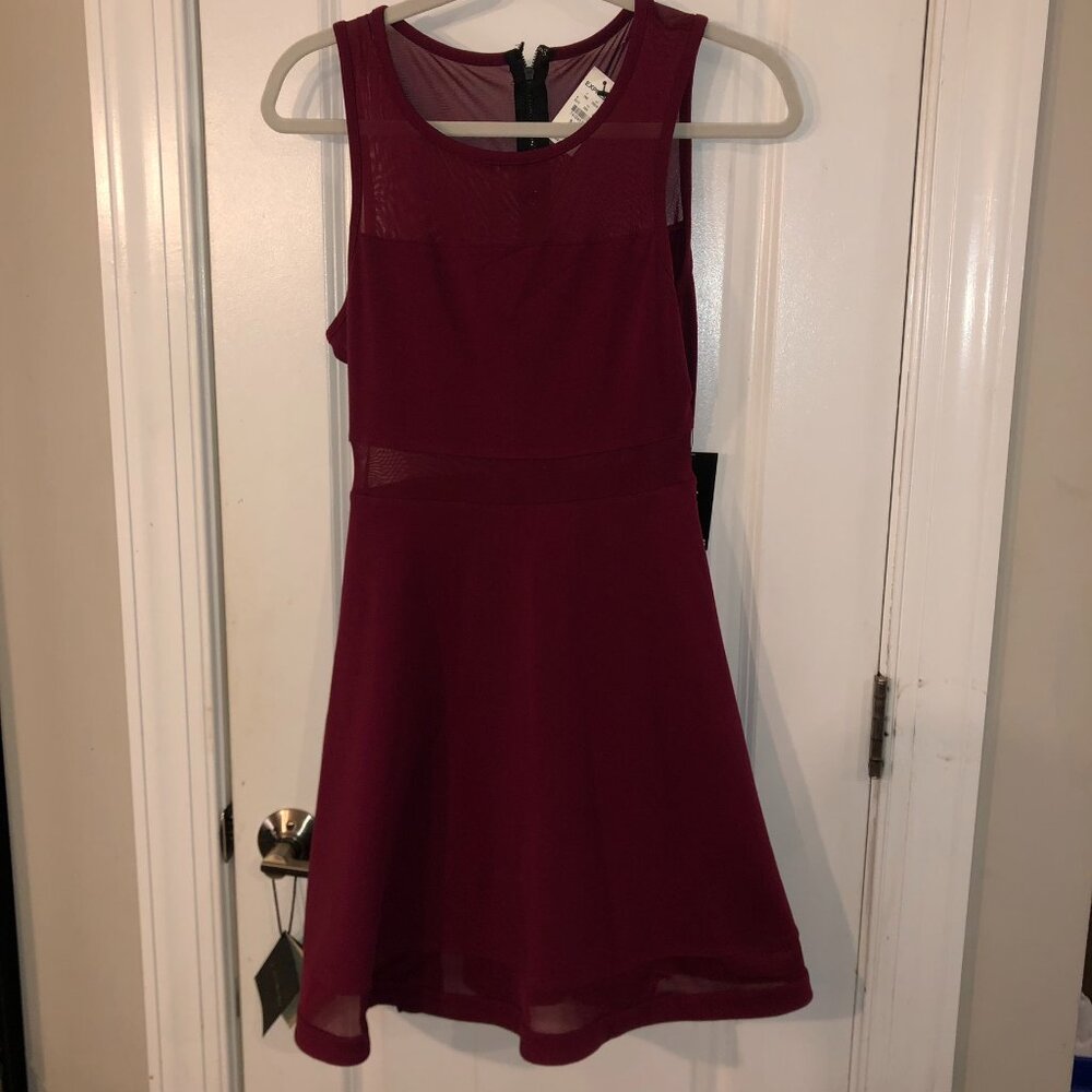 Express womens magenta sleeveless dress zip back size S